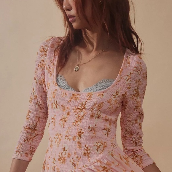 Free People It's Fate Midi Dress in Powder Pink Size Small NWT New - Picture 9 of 16